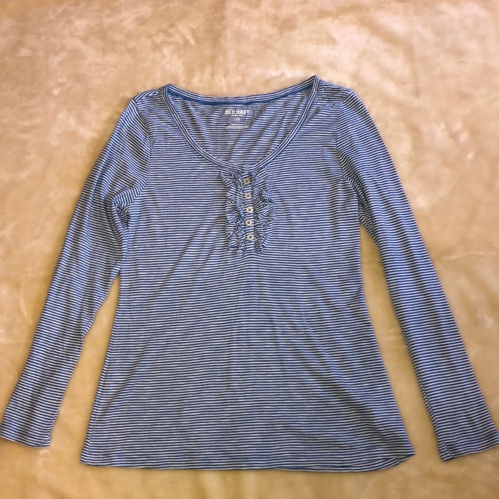 Old Navy Stripe Ruffle Top.